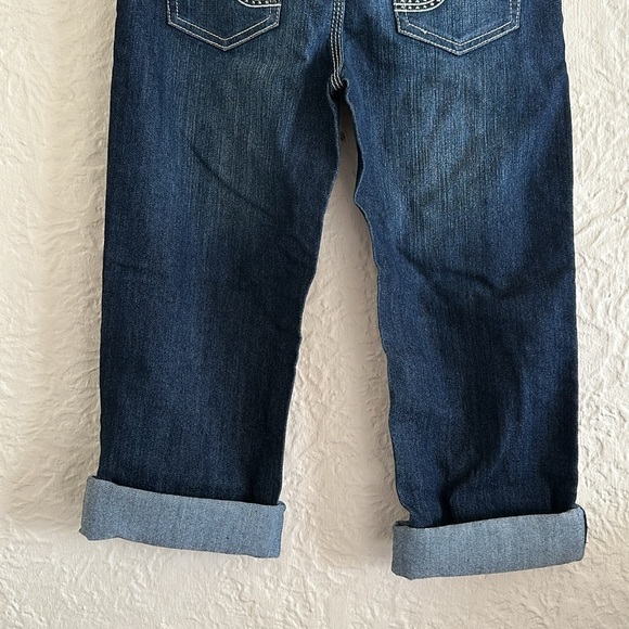 7 for all mankind Dark Wash A Pocket Cropped Jeans Embroidered Stud Pockets 29 - Picture 3 of 11